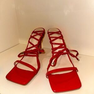 Red Lace Up Heels
